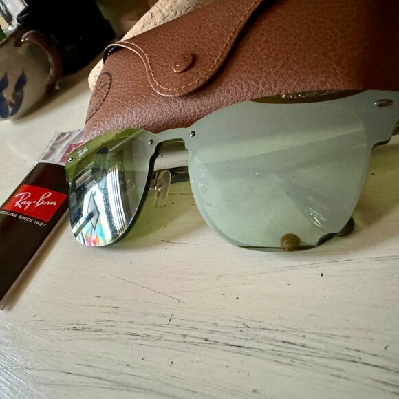 Ray-Ban Blaze Clubmaster RB3756 green & gunmetal unisex sunglasses, EUC - Picture 3 of 12